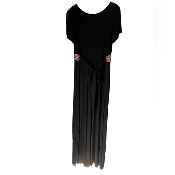 Monsoon Breaded Plus Size Women’s Maxi Dress Boho Tie Waisted Black - Picture 2 of 14